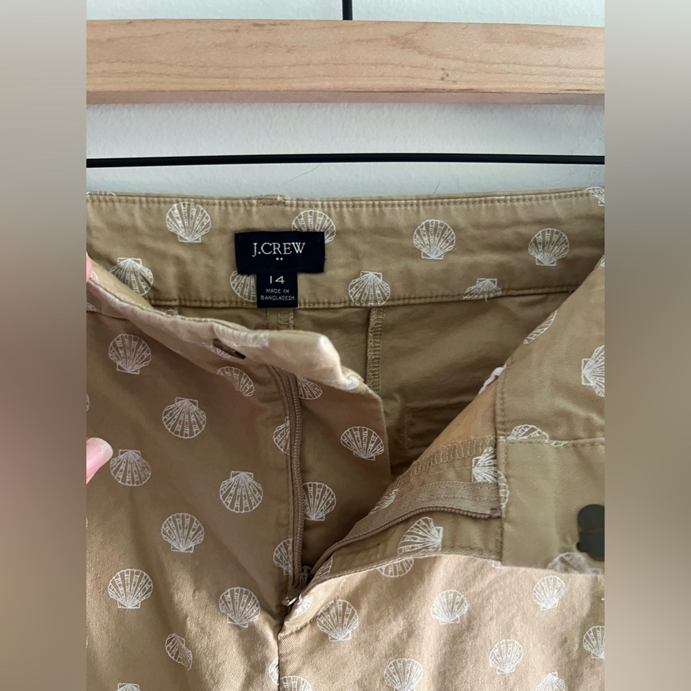 J.Crew Shell Print Chino Shorts Women’s Size 14 Coastal Preppy Summer Beach - Picture 3 of 5